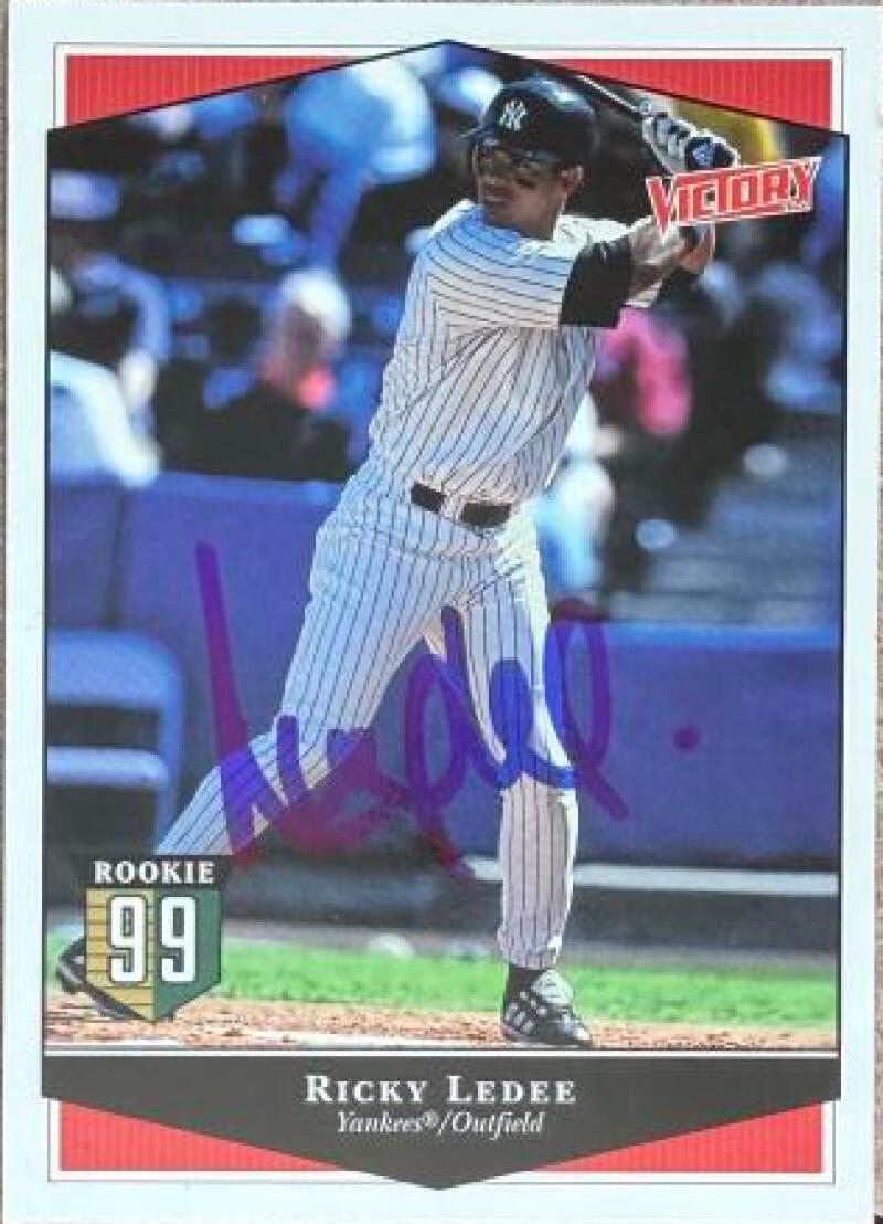 Ricky Ledee Signed 1999 Upper Deck Victory Baseball Card - New York Yankees #263 ROO