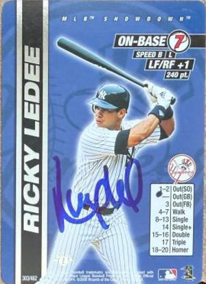 Ricky Ledee Signed 2000 MLB Showdown 1st Edition Baseball Card - New York Yankees #303