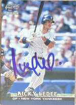 Ricky Ledee Signed 2000 Pacific Baseball Card - New York Yankees #296