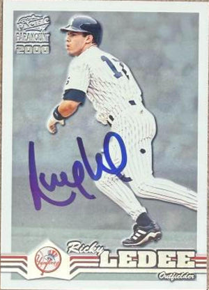 Ricky Ledee Signed 2000 Pacific Paramount Baseball Card - New York Yankees #161