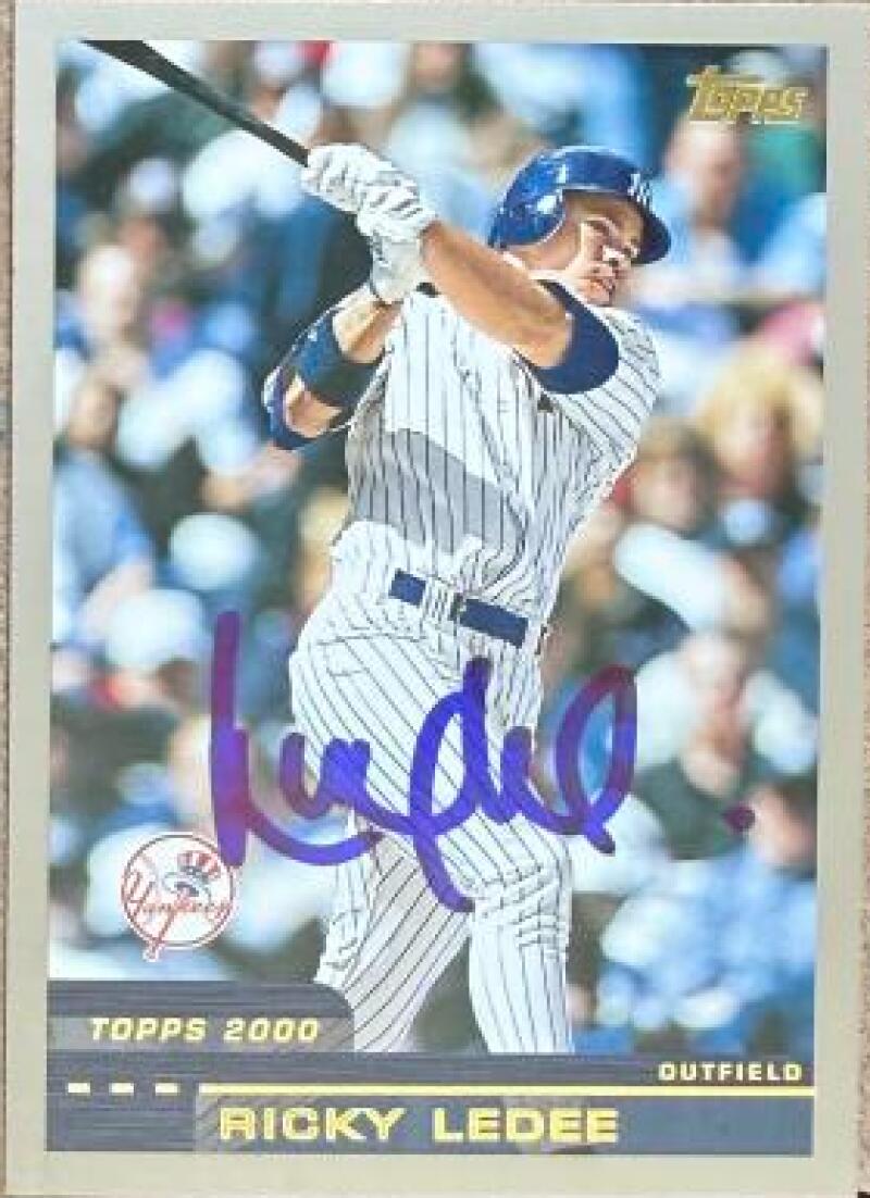 Ricky Ledee Signed 2000 Topps Baseball Card - New York Yankees #422