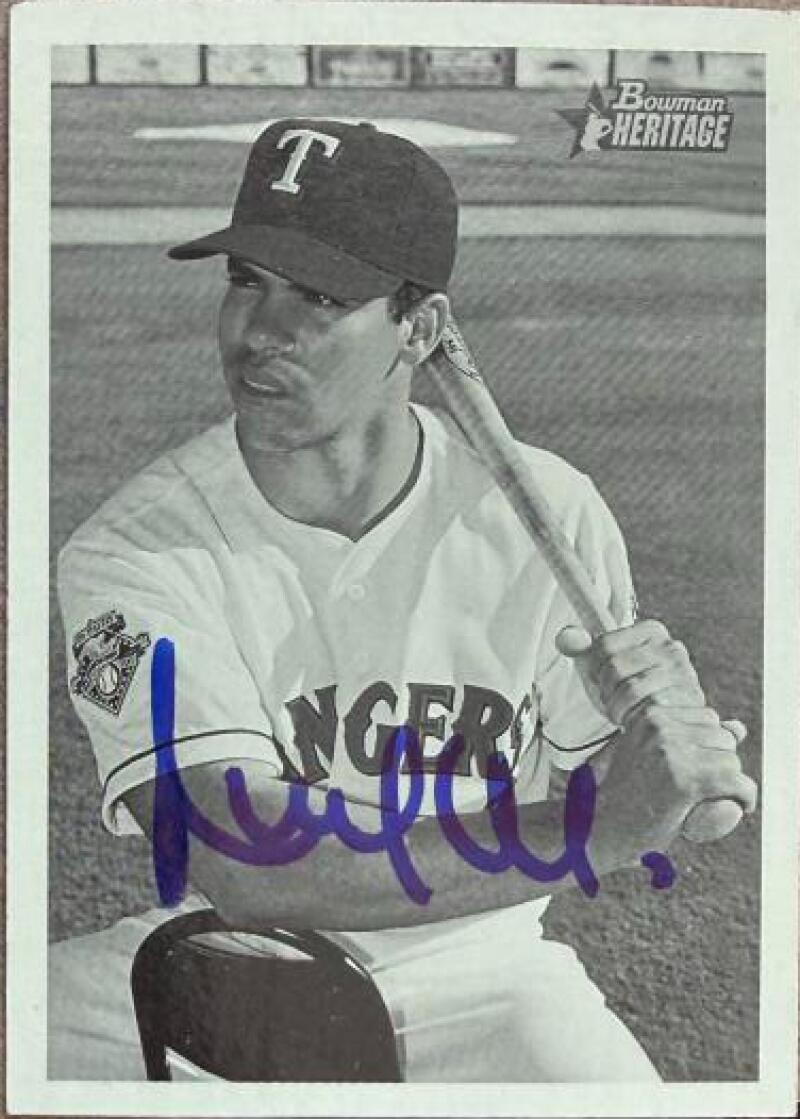 Ricky Ledee Signed 2001 Bowman Heritage Baseball Card - Texas Rangers #186
