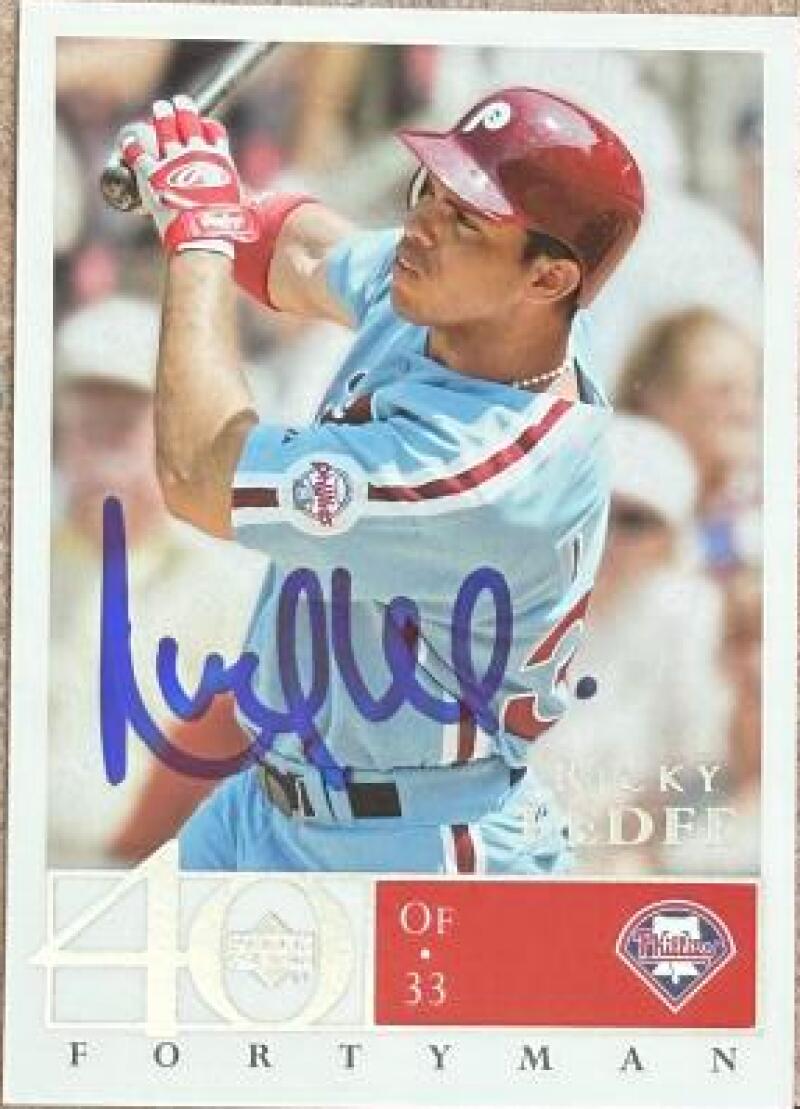Ricky Ledee Signed 2003 Upper Deck 40-Man Baseball Card - Philadelphia Phillies #683