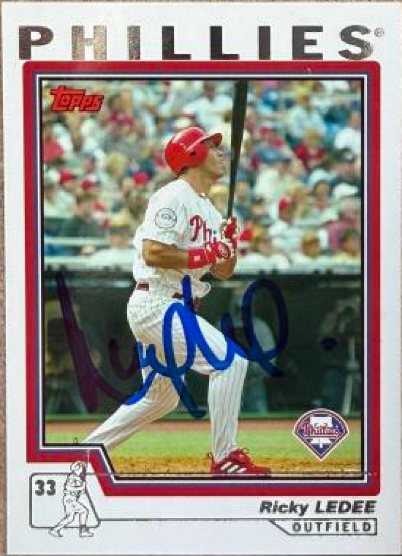 Ricky Ledee Signed 2004 Topps Baseball Card - Philadelphia Phillies #493