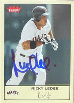 Ricky Ledee Signed 2005 Fleer Tradition Baseball Card - San Francisco Giants #256