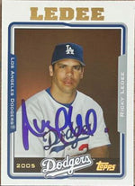 Ricky Ledee Signed 2005 Topps Baseball Card - Los Angeles Dodgers #595