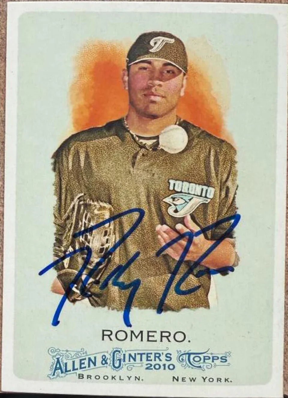 Ricky Romero Signed 2010 Allen & Ginter Baseball Card - Toronto Blue Jays