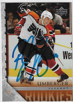RJ Umberger Signed 2005-06 Upper Deck Hockey Card - Philadelphia Flyers