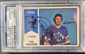 Paul Henderson Signed 1974-75 O-Pee-Chee WHA Hockey Card - Toronto Toros - PSA/DNA