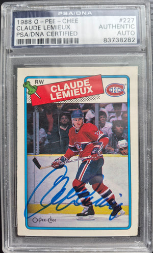 Claude Lemieux Signed 1988-89 O-Pee-Chee Hockey Card - Montreal Canadiens - PSA/DNA