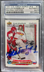 Nikolai Khabibulin Signed 1991-92 Upper Deck World Junior Hockey Card - Team Russia - PSA/DNA