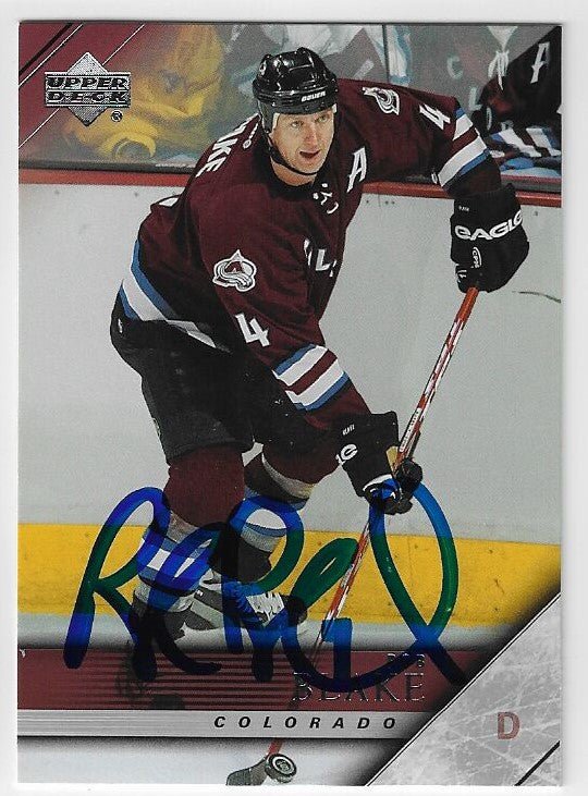 Rob Blake Signed 2005-06 Upper Deck Hockey Card - Colorado Avalanche