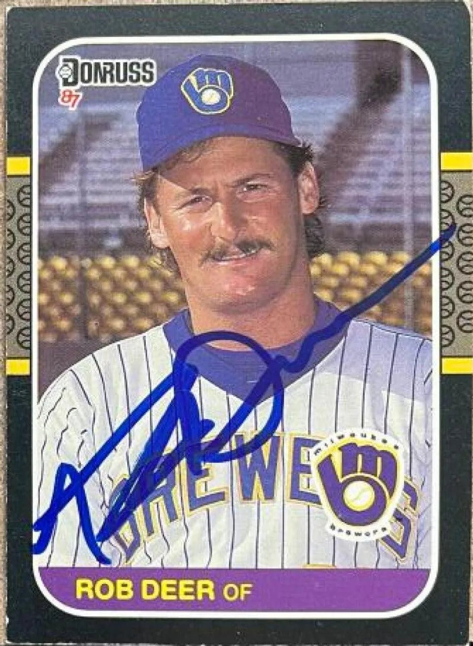 Rob Deer Signed 1987 Donruss Baseball Card - Milwaukee Brewers