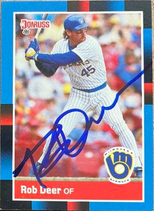 Rob Deer Signed 1988 Donruss Baseball Card - Milwaukee Brewers - PastPros