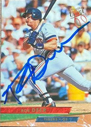 Rob Deer Signed 1992 Fleer Ultra Baseball Card - Detroit Tigers - PastPros