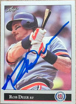 Rob Deer Signed 1992 Leaf Baseball Card - Detroit Tigers - PastPros