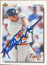 Rob Deer Signed 1992 Upper Deck Baseball Card - Detroit Tigers - PastPros