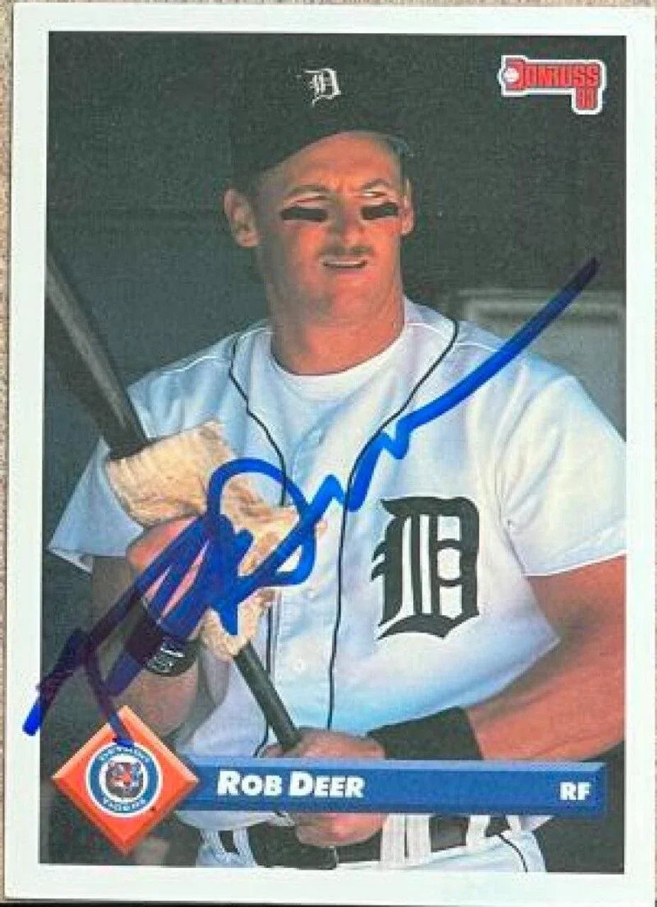 Rob Deer Signed 1993 Donruss Baseball Card - Detroit Tigers