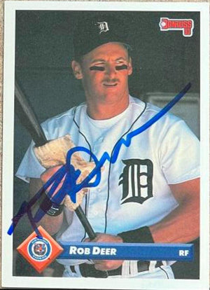 Rob Deer Signed 1993 Donruss Baseball Card - Detroit Tigers - PastPros