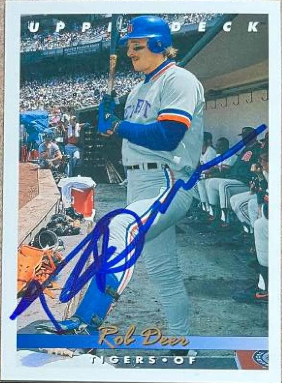 Rob Deer Signed 1993 Upper Deck Baseball Card - Detroit Tigers