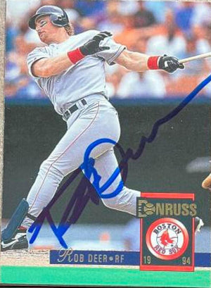 Rob Deer Signed 1994 Donruss Baseball Card - Boston Red Sox - PastPros