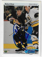 Robert Kron Signed 1990-91 Upper Deck Young Guns Hockey Card - Vancouver Canucks