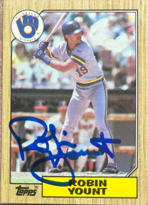Robin Yount Signed 1987 Topps Baseball Card - Milwaukee Braves w/JSA Cert - PastPros