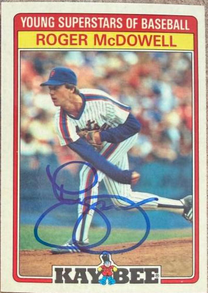 Roger McDowell Signed 1986 Topps Kay-Bee Young Superstars Baseball Card - New York Mets #21