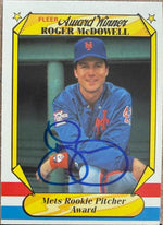 Roger McDowell Signed 1987 Fleer Award Winners Baseball Card - New York Mets #25