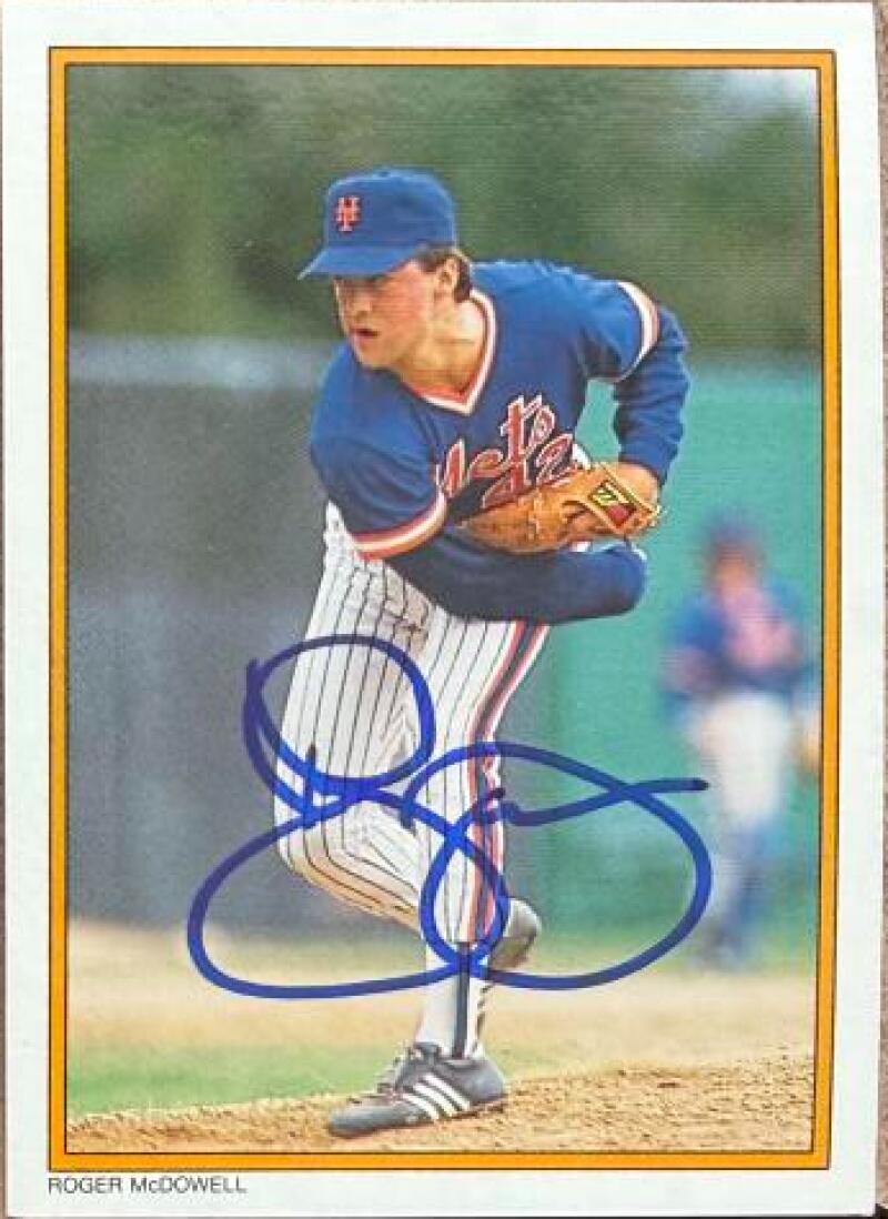 Roger McDowell Signed 1987 Topps All-Star Glossy Baseball Card - New York Mets #8