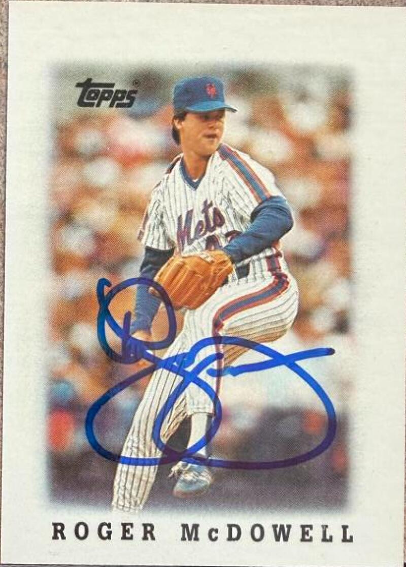 Roger McDowell Signed 1988 Topps Major League Leaders Minis Baseball Card - New York Mets #62
