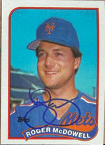Roger McDowell Signed 1989 Topps Baseball Card - New York Mets #735