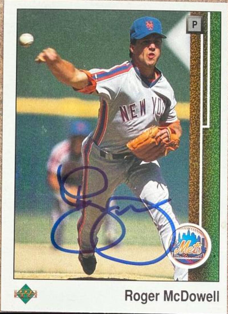 Roger McDowell Signed 1989 Upper Deck Baseball Card - New York Mets #296