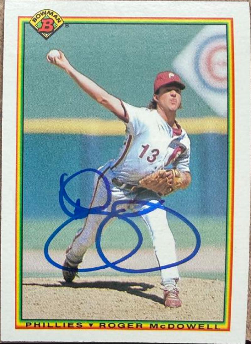 Roger McDowell Signed 1990 Bowman Baseball Card - Philadelphia Phillies #146