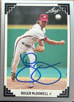 Roger McDowell Signed 1991 Leaf Baseball Card - Philadelphia Phillies #410
