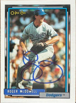 Roger McDowell Signed 1992 O-Pee-Chee Baseball Card - Los Angeles Dodgers #713
