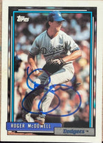 Roger McDowell Signed 1992 Topps Baseball Card - Los Angeles Dodgers #713