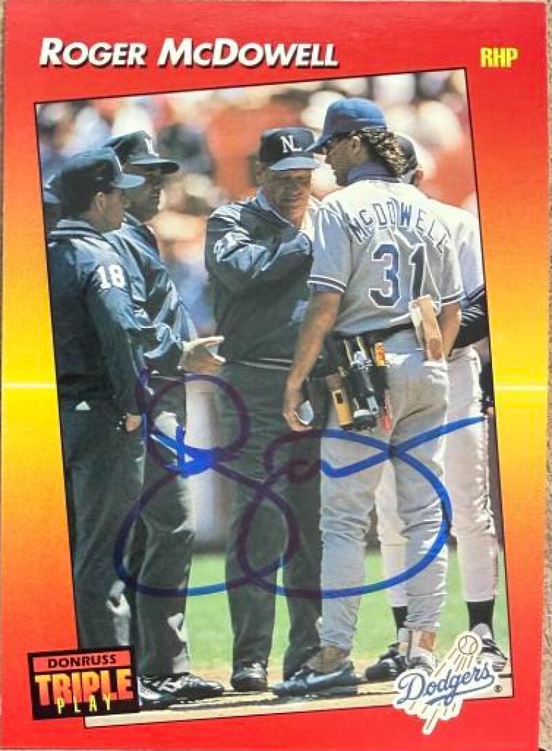 Roger McDowell Signed 1992 Triple Play Baseball Card - Los Angeles Dodgers #80