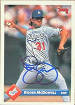 Roger McDowell Signed 1993 Donruss Baseball Card - Los Angeles Dodgers #350
