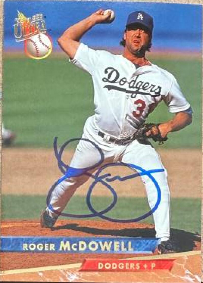 Roger McDowell Signed 1993 Fleer Ultra Baseball Card - Los Angeles Dodgers #58