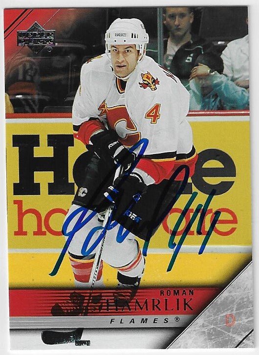 Roman Hamrlik Signed 2005-06 Upper Deck Hockey Card - Calgary Flames
