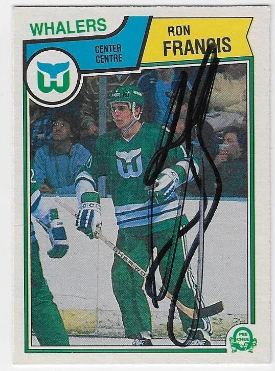 Ron Francis Signed 1983-84 O-Pee-Chee Hockey Card - Hartford Whalers