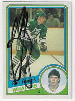 Ron Francis Signed 1984-85 O-Pee-Chee Hockey Card - Hartford Whalers