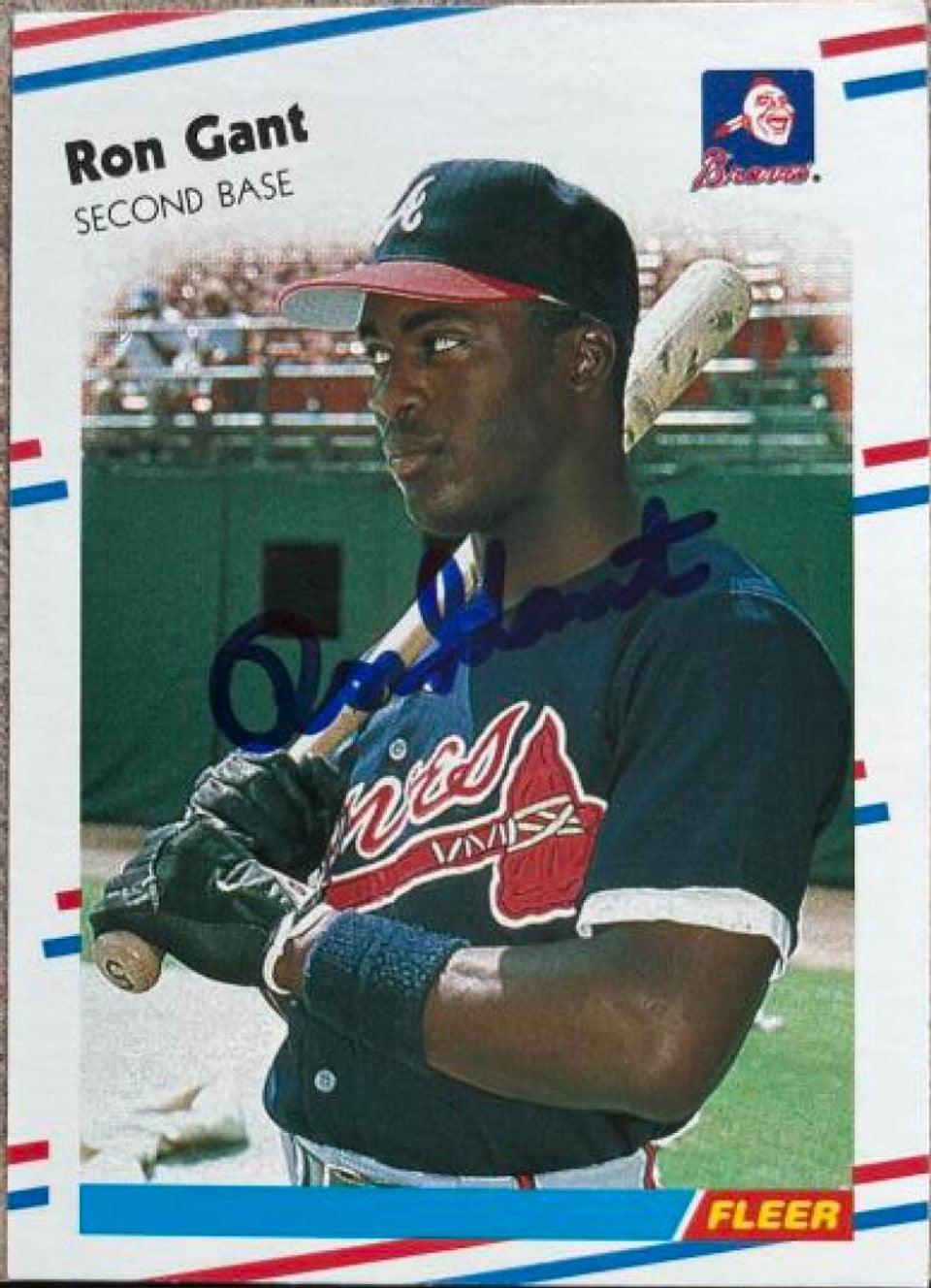 Ron Gant Signed 1988 Fleer Baseball Card - Atlanta Braves - PastPros