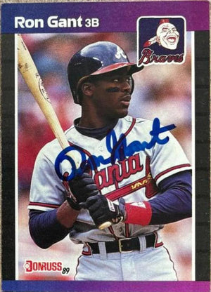 Ron Gant Signed 1989 Donruss Baseball Card - Atlanta Braves