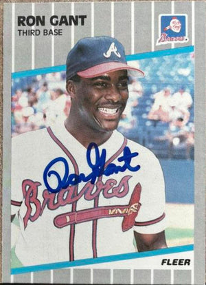 Ron Gant Signed 1989 Fleer Baseball Card - Atlanta Braves - PastPros