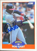 Ron Gant Signed 1989 Score Baseball Card - Atlanta Braves