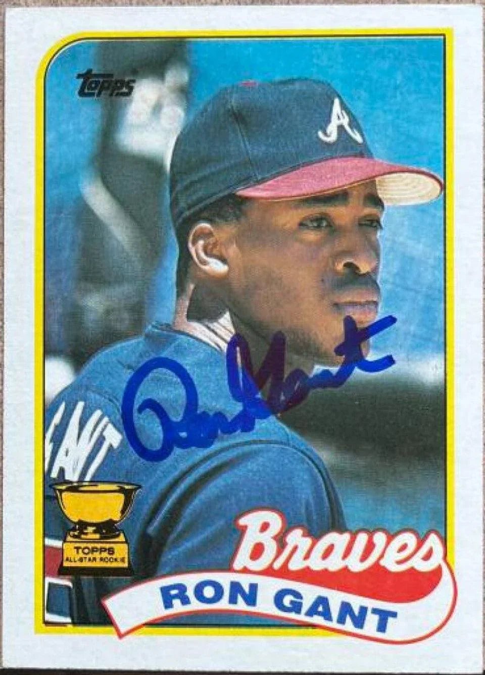 Ron Gant Signed 1989 Topps Baseball Card - Atlanta Braves