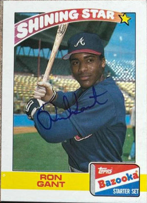 Ron Gant Signed 1989 Topps Bazooka Baseball Card - Atlanta Braves