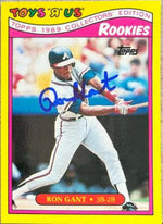Ron Gant Signed 1989 Topps Toys 'R Us Rookies Baseball Card - Atlanta Braves